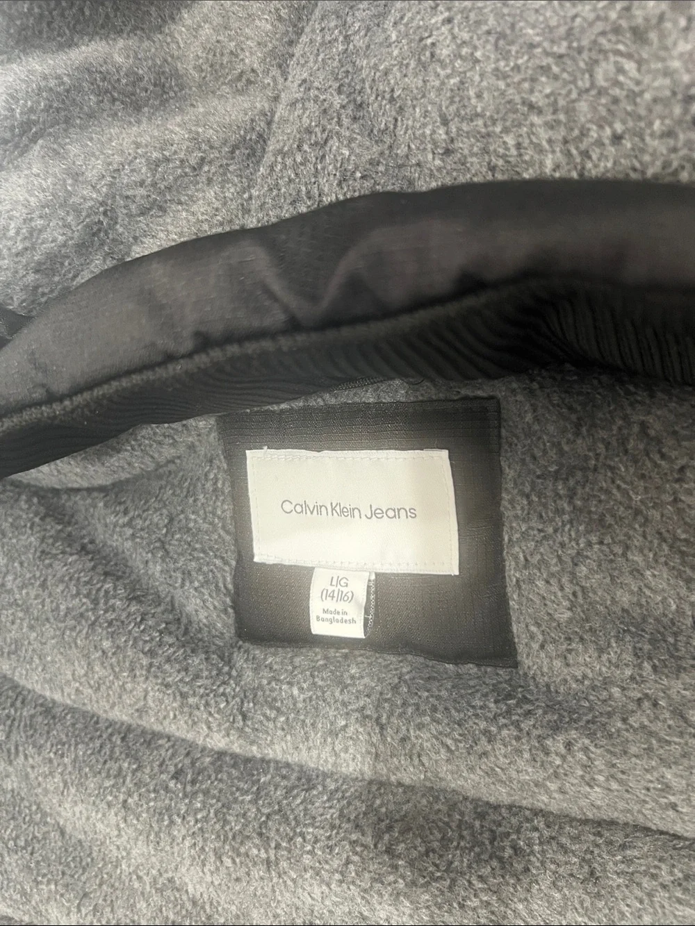 Calvin Klein Black Kids Hooded Puffer Coat